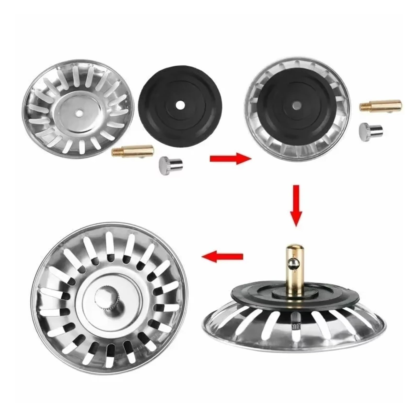 Lot de 2 ou 1 Filtre d'évier de Cuisine, Bouchon de vidange, Filtre d'évier, Filtre de Sol, Outils de Cuisine (1 pièce)