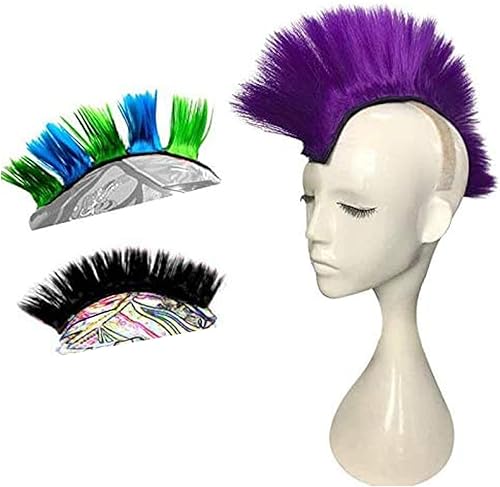 HHongJM Helmet Hawks - Pelucas sintéticas Mohawk para casco de motocicleta, casi casco, palo, diseño reutilizable (casco no incluido)