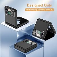 Vista 7 de Funda para Samsung Z Flip 4: [Protección completa de bisagra] Funda delgada para teléfono con protección de pantalla incorporada, protección de Negro