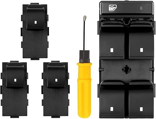 Interruptor de ventana eléctrica del lado del conductor, reemplazo de interruptor de ventana para 3 pasajeros para Silverado Sierra 2007-2013 1500