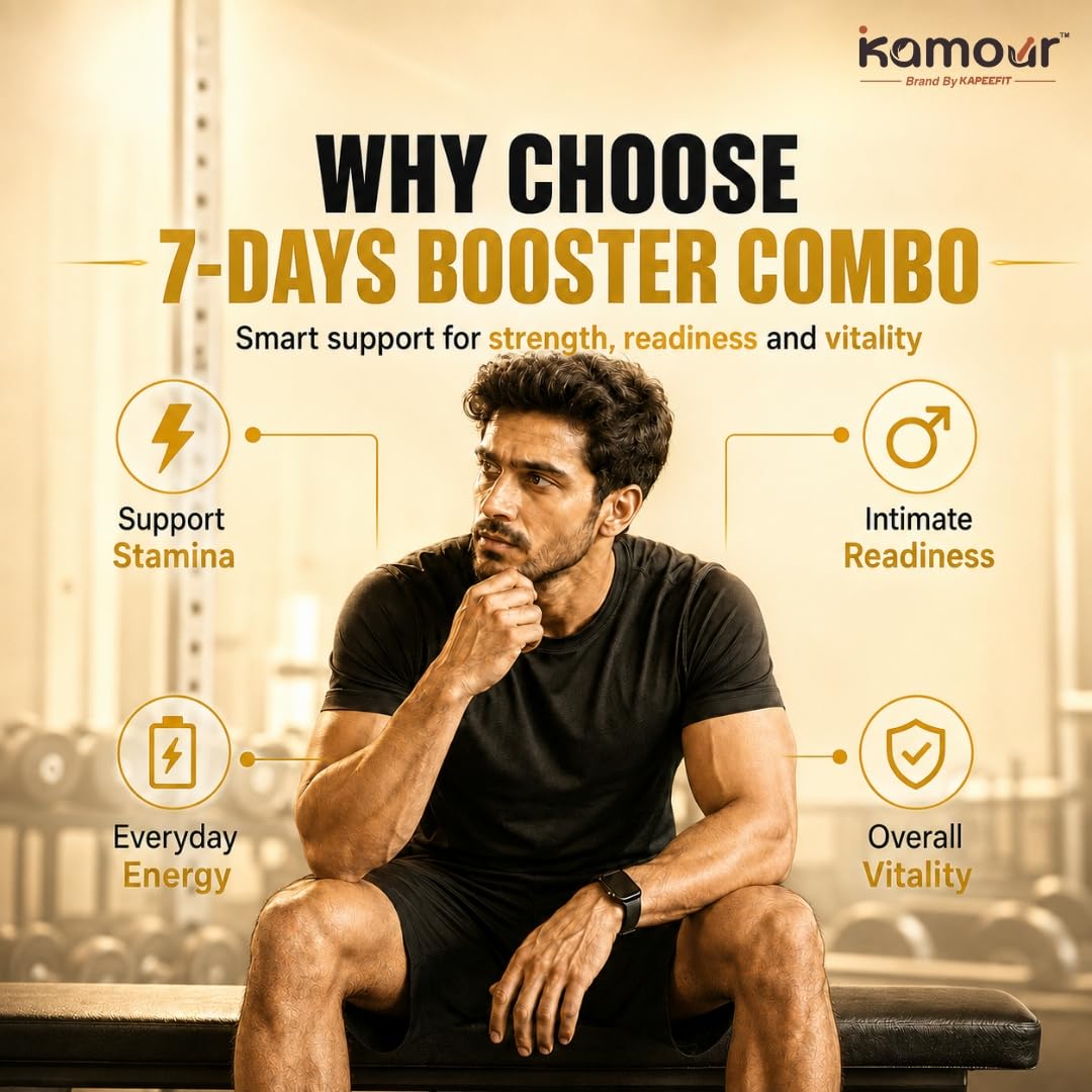 Kamour 7 Days Booster Combo | Ayurvedic Herbal Supplement Kit | Daily Charge Tablets (30) & Power Drive Capsules (7) | Ashwagandha, Safed Musli & Herbal Extracts | Daily Wellness, Energy, Stamina & Vitality Support for Men — Amazon image 5