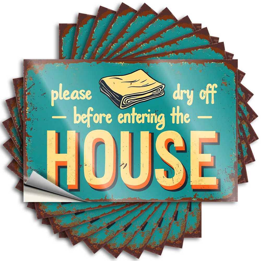 Core Tattoos, Books Helmet Please Dry Off Before Entering The House Sign | Funny Quote Sand Decals(8X12CM)