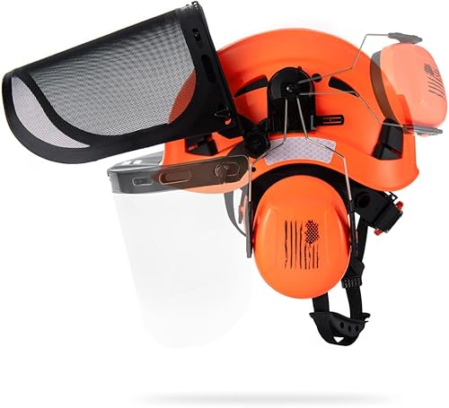 Miniatura 6 de GREEN DEVIL Visera de malla metálica de repuesto con soporte de montaje para motosierracascos duros de bosqueANSI Z87.1