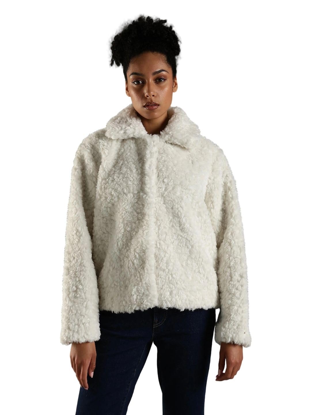 tommy hilfiger Regular fit polyester spread collar fur jacket-picture-29