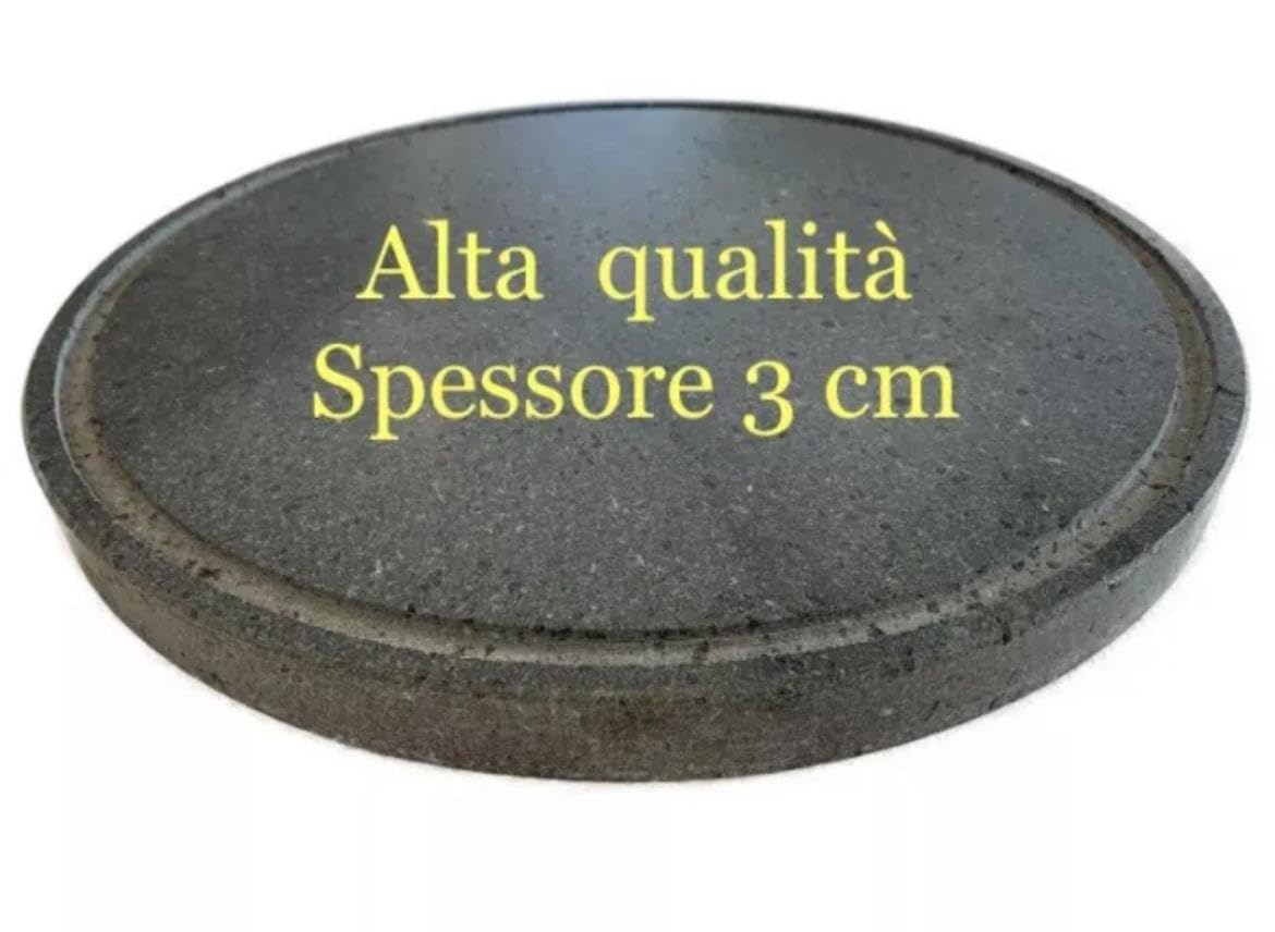 PIASTRA PER BARBECUE ROTONDA IN PIETRA LAVICA OLLARE MISURA 60 CM SPESSORE 3CM