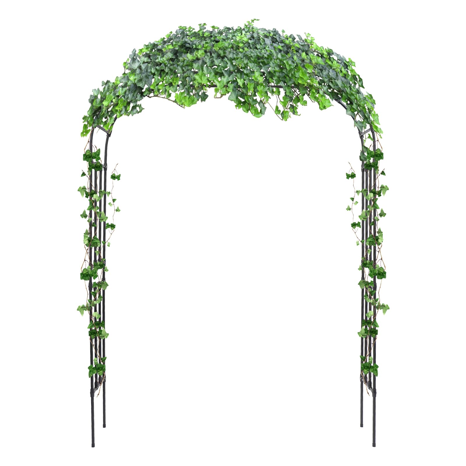 OUKANING Arco per rose, 2,4 m, con motivo attorcigliato e tappo di protezione, diametro del tubo 20 mm, arco di matrimonio, decorazione per feste, matrimoni, giardino (W: 1,8 m)