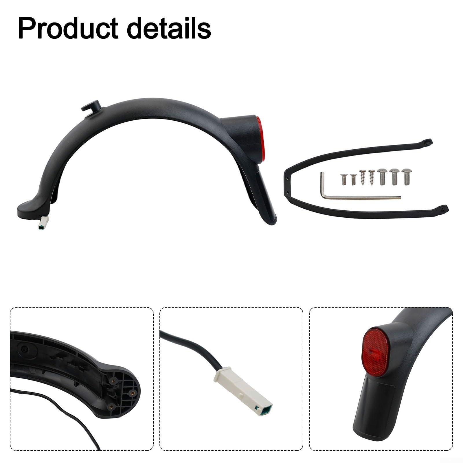 Kit Garde-Boue Arrière Xiaomi 4Pro – ABS+Métal, Anti-éclaboussures, Support Feu Arrière Inclus – Renfort Et Visibilité