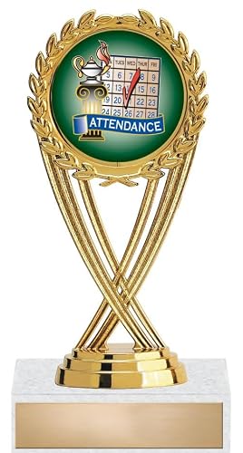 Perfect Attendance Trophy - 5" Student Attendance Academic Trophy Prime