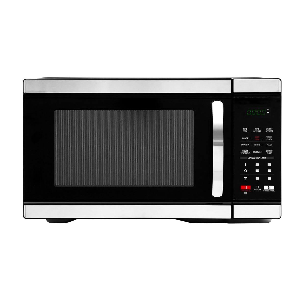 1.1 Cu.Ft Countertop Microwave Oven, 1000W Large Capacity Microwave with 10 Power Levels, 6 Auto Cooking Menus for Kitchens, Apartments, and Offices