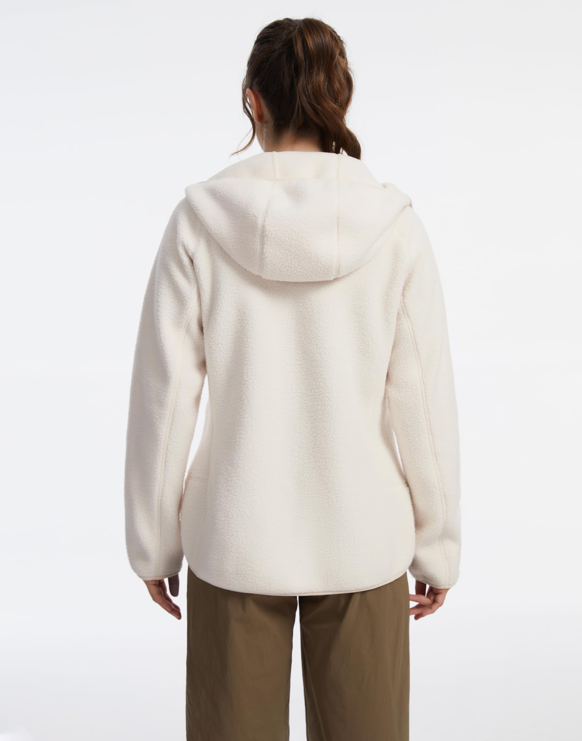 Pioneer Camp Damen Outdoor Fleecejacke mit Kapuze, Dreifach Isoliert, Seitentaschen, Dehnbarer Saum für Wandern, Camping