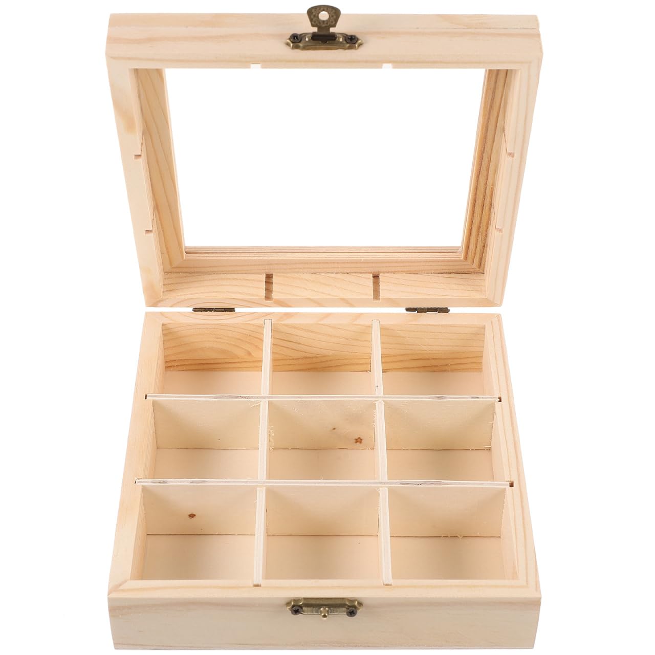 Photo 1 of !!USED!! EXACXT DISCRIPTION !!!!
PRETYZOOM Tea Bag Organizer Box with 9 Compartments Wooden Tea Storage Chest for Kitchen Countertop Multi-Purpose Bag Holder and Sugar Packet Organizer 5.70X5.70X1.96 Inches