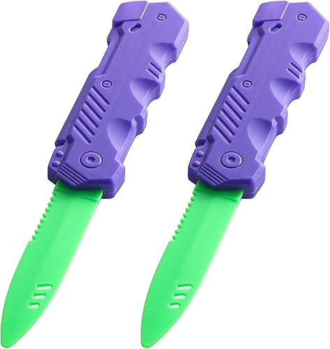 Miniatura 7 de Lovisun Cuchillos retráctiles de juguete de plástico  Paquete de 2  Seguro y divertido para niños y adultos  Ideal para Halloween, cosplay, trucos
