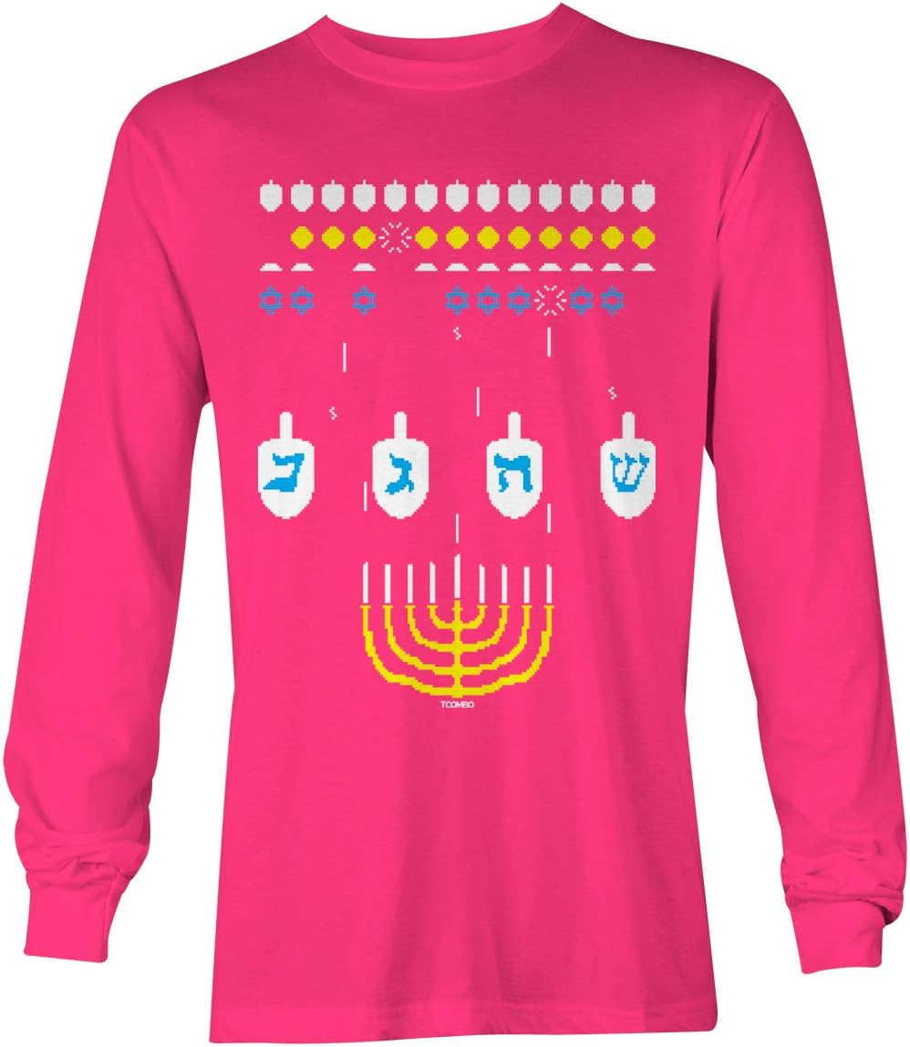 Hanukkah Retro Video Game - Dreidel Menorah Unisex Long Sleeve Shirt