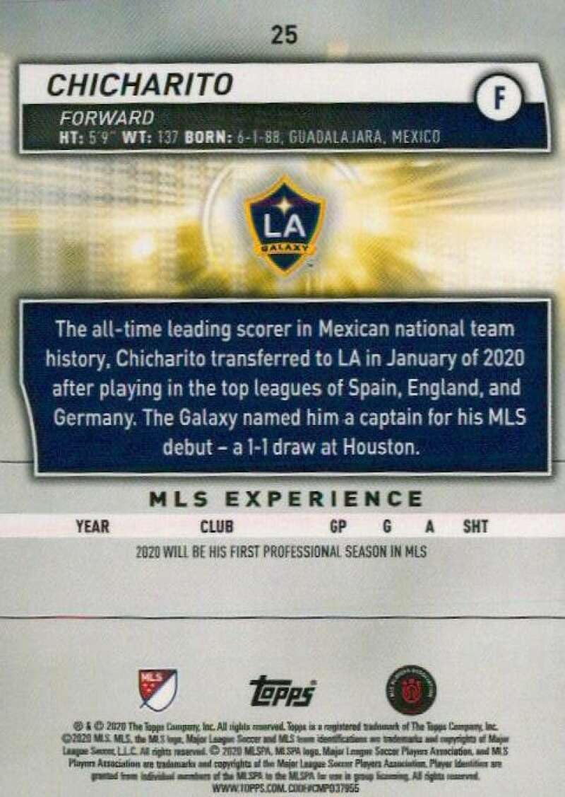 2020 Topps MLS #25 Chicharito LA Galaxy Soccer Trading Card