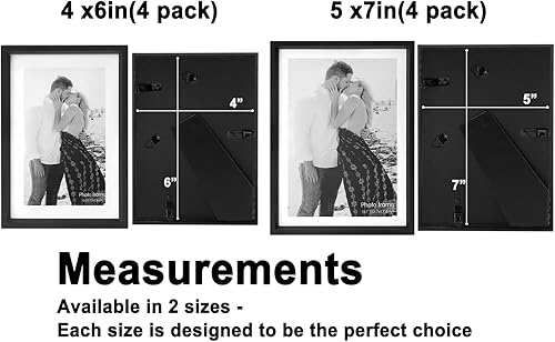 Miniatura 4 de TKYGU Juego de 8 portarretratos de 4 x 6, 5 x 7, marcos de fotos de metal de aluminio para montaje en pared, exhibición de mesa, decoración de
