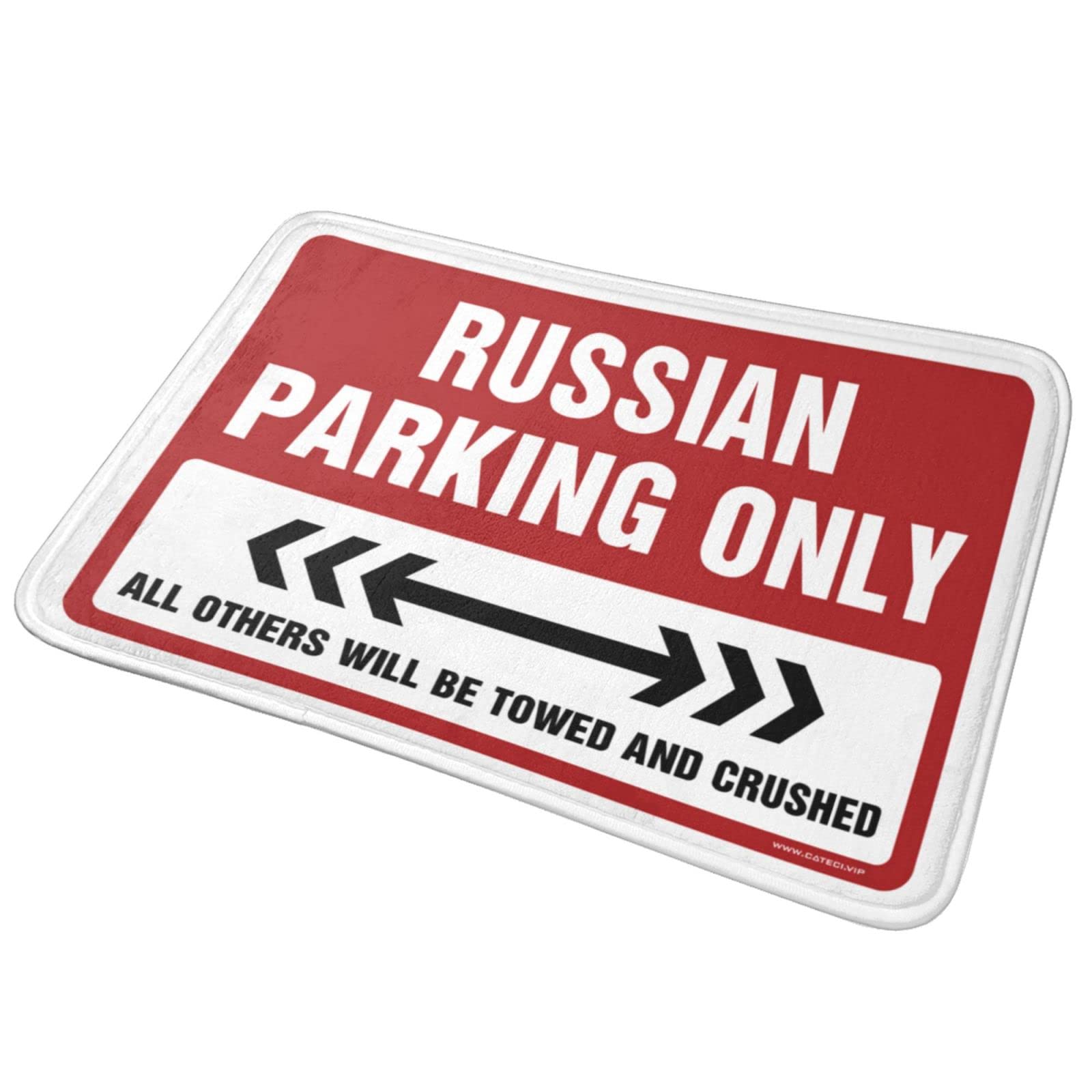 Paillasson Hello Russian Parking Only - Décoration de porte d'extérieur - 65 x 90 cm