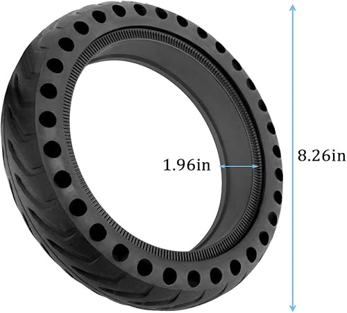 Miniatura 10 de Neumáticos sólidos de 8.5 pulgadas para neumáticos delanterostraseros de repuesto para scooter eléctrico Xiaomi Mijia M365 (negro, 2 piezas)