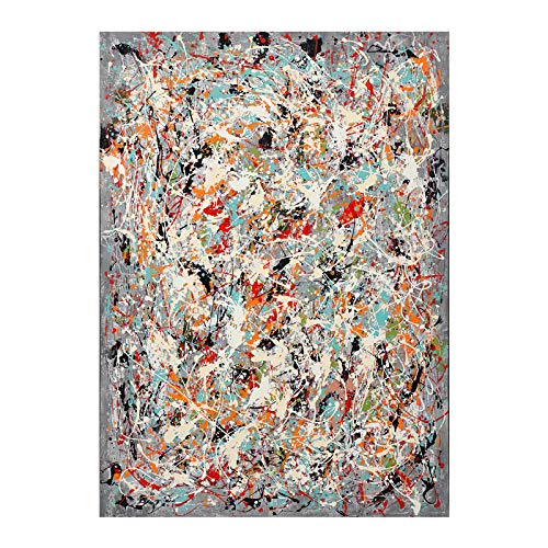 Tableau Jackson Pollock impression sur toile abstraite 100x70cm pour escalier