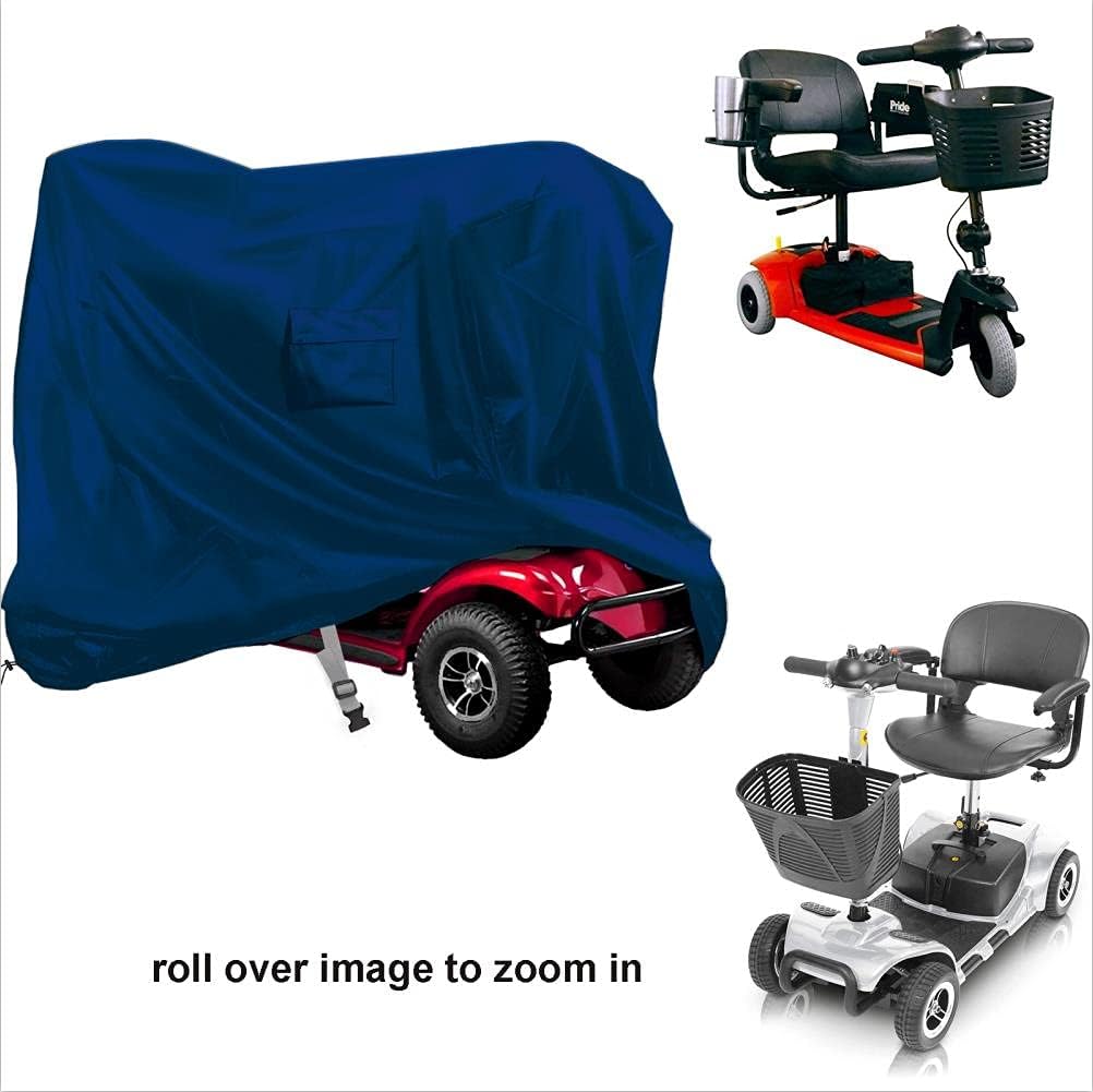SOKINGCOVER Motorized Scooter Cover,55x26x36inch, waterproof4-wheel Electric Scooter Cover Provides All-Weather Protection for Your Electric Wheelchair, Navy Blue : Automotive