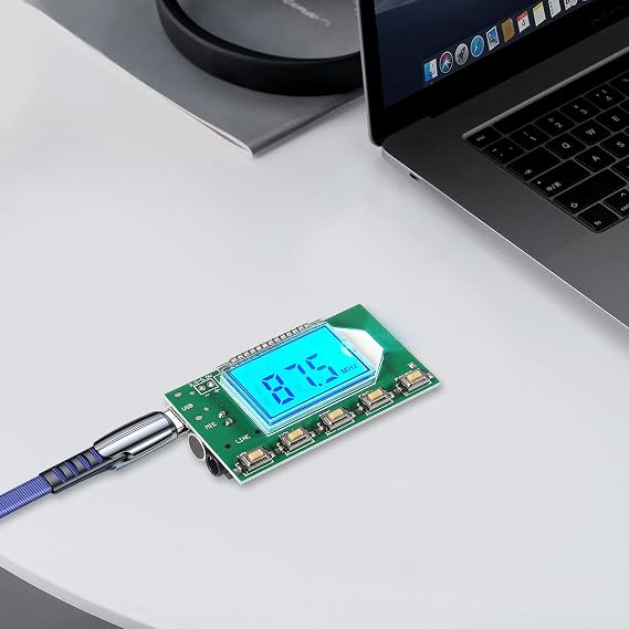 2PCS DC 3V-5V FM Transmitter Module DSP PLL 87-108MHz Stereo Digital Wireless Microphone Board Multi-Function Frequency Modulation with LCD Display Line/USB/Mic Input