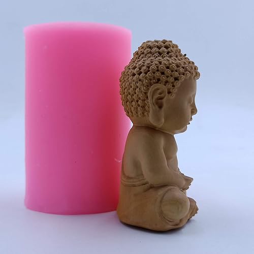 Vista 3 de Maitreya Buddha Design - Molde de vela de silicona perfumado, molde de cera de jabón perfumado, molde de silicona 3D para aroma, yeso, resina