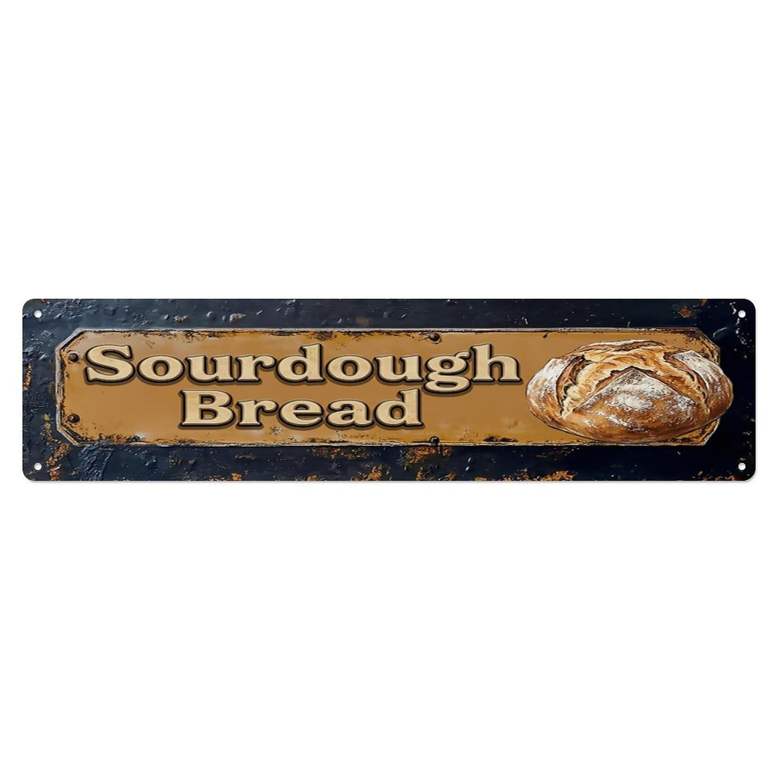 Vintage Sourdough Bread Baked Farmhouse Metal Tin Sign