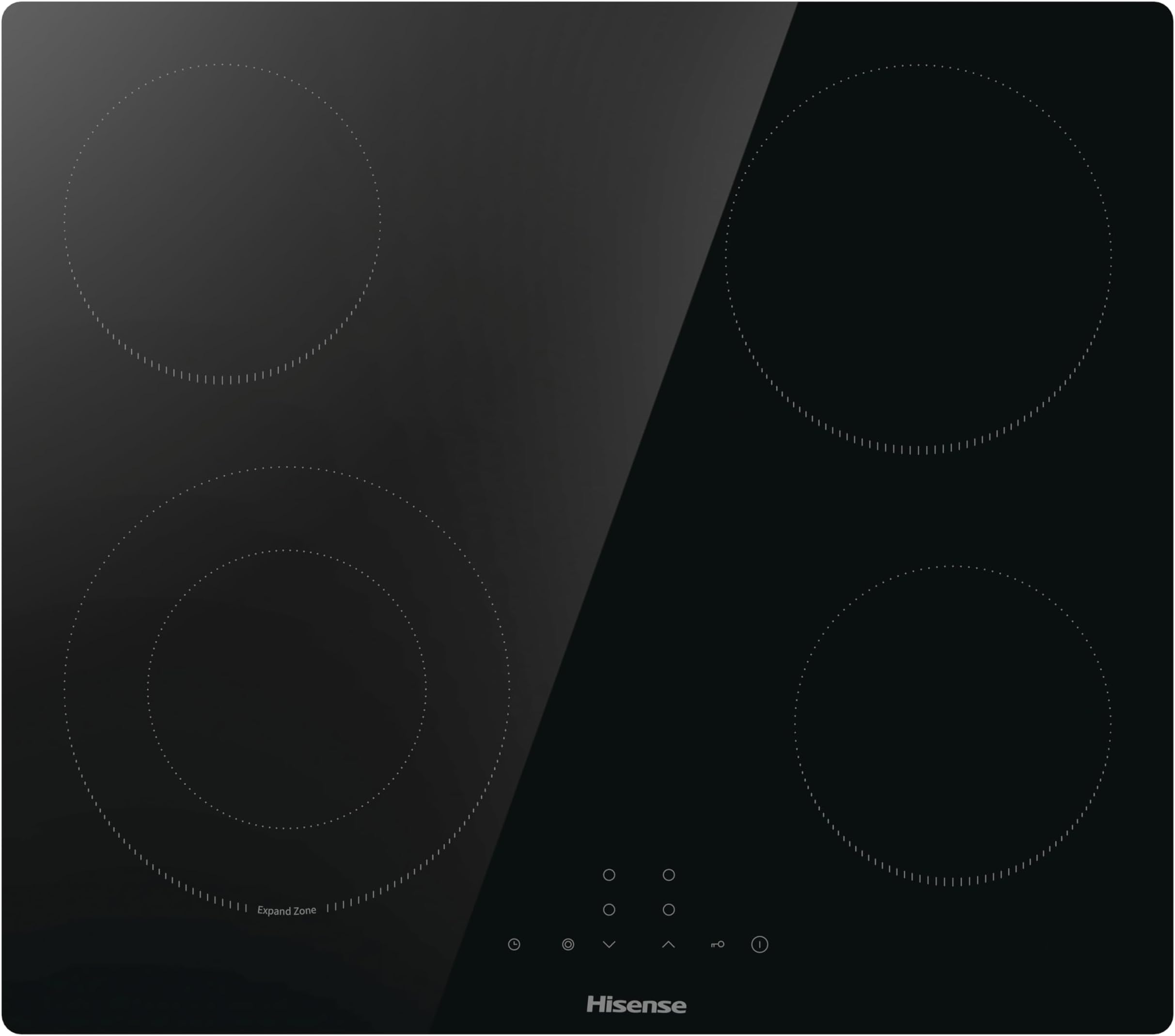 Hisense E6422SC Built-in 60cm Electric Ceramic Hob with Child Lock, Touch control, Timer Function - Black 6400W
