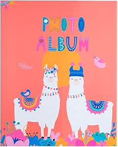 Grupo Erik Fotobuch Einsteckalbum Lama – Fotoalbum mit Folien 200 – Foto Einsteckalbum 13x20cm, Orange
