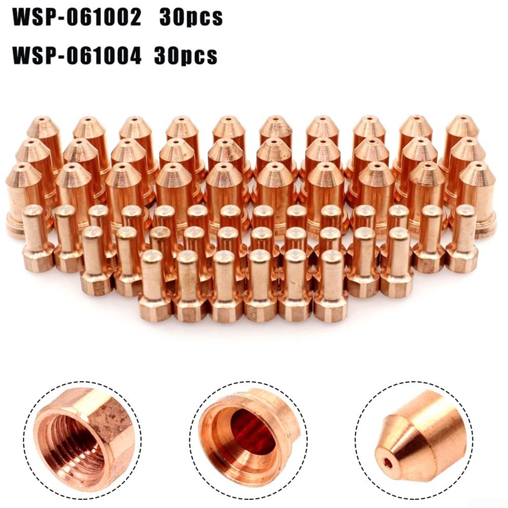 60 piezas PT-80 PT80 IPT-80 Punta de corte de plasma Boquilla Electrodo Accesorios Consumibles Puntas 1.0mm 52558 51311.10
