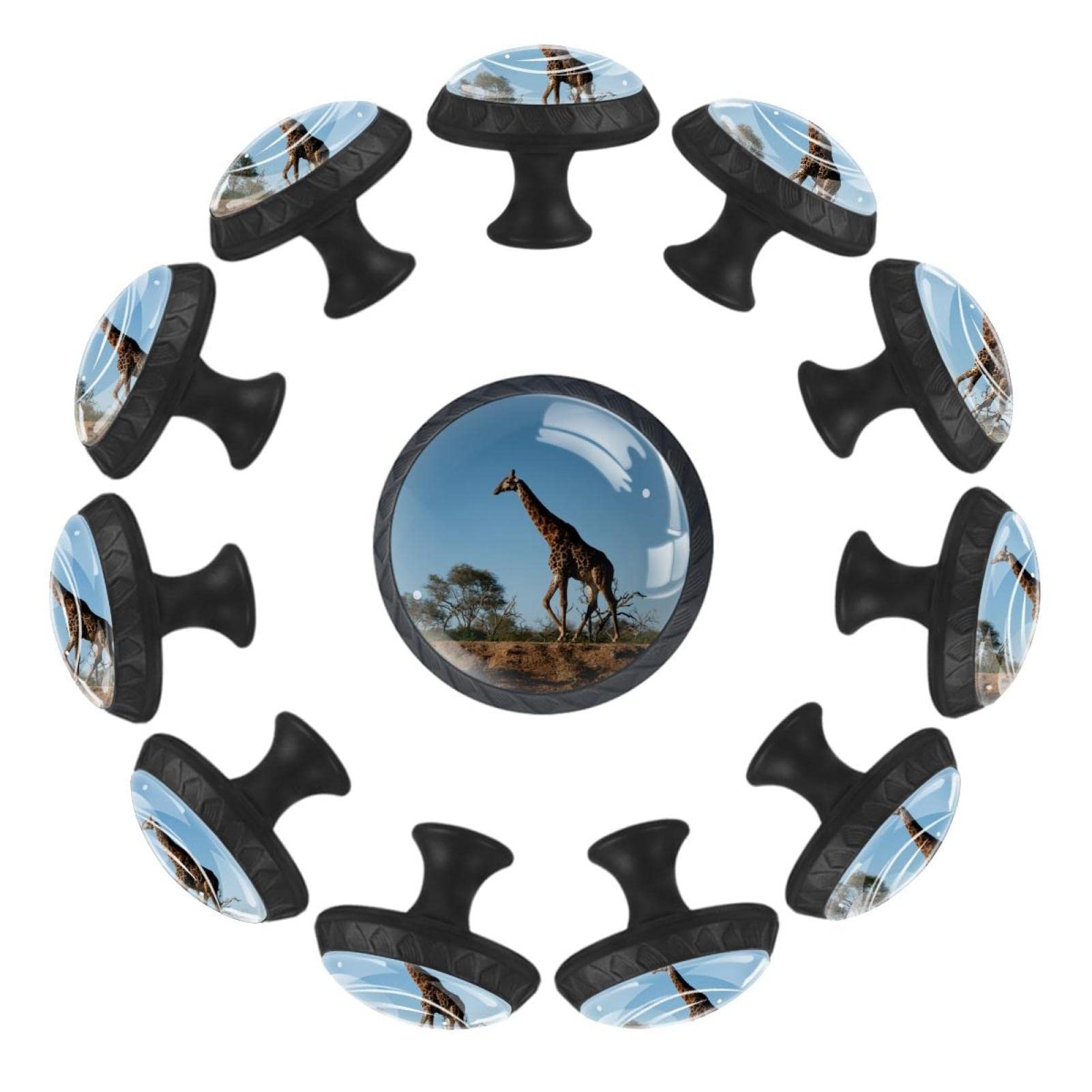 Boutons de commode girafe TBOUOBT : lot de 12 pour tiroir et cuisine