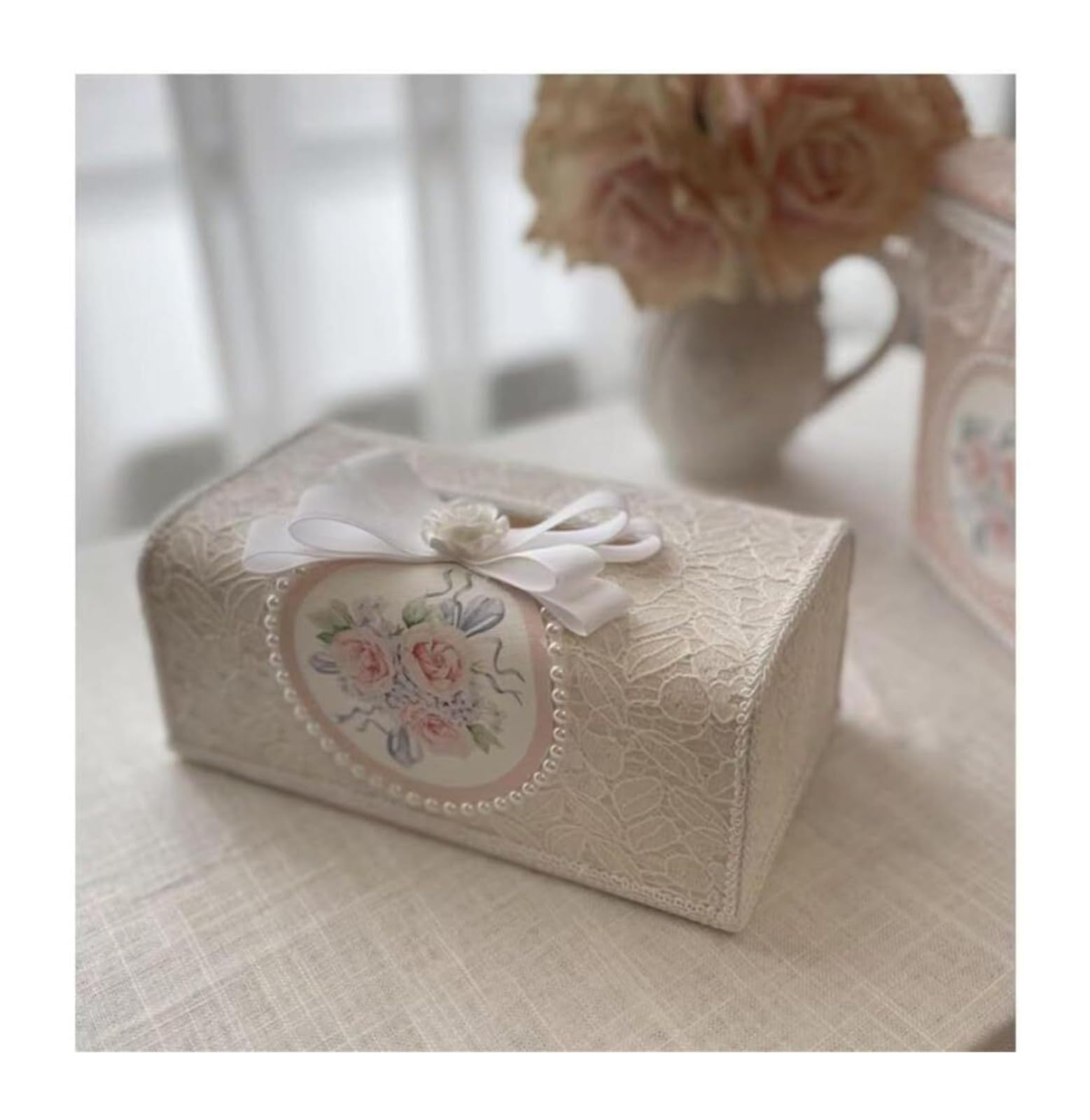 Kosmetiktuch-Spenderbox Taschentuchhalter, Stoffkunst, süßer Boxspender, Servietten-Organizer Must-Haves für die Wohnung(A-beige)