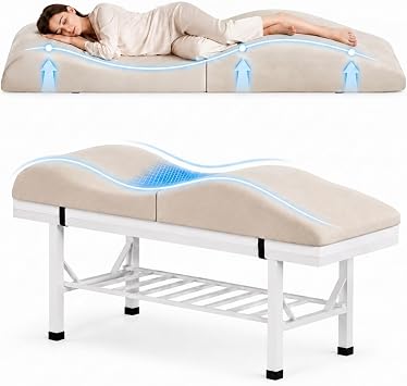 Curvy Lash Bed Topper 70"x28" with Ergonomic Foam Pad, Foldable Design