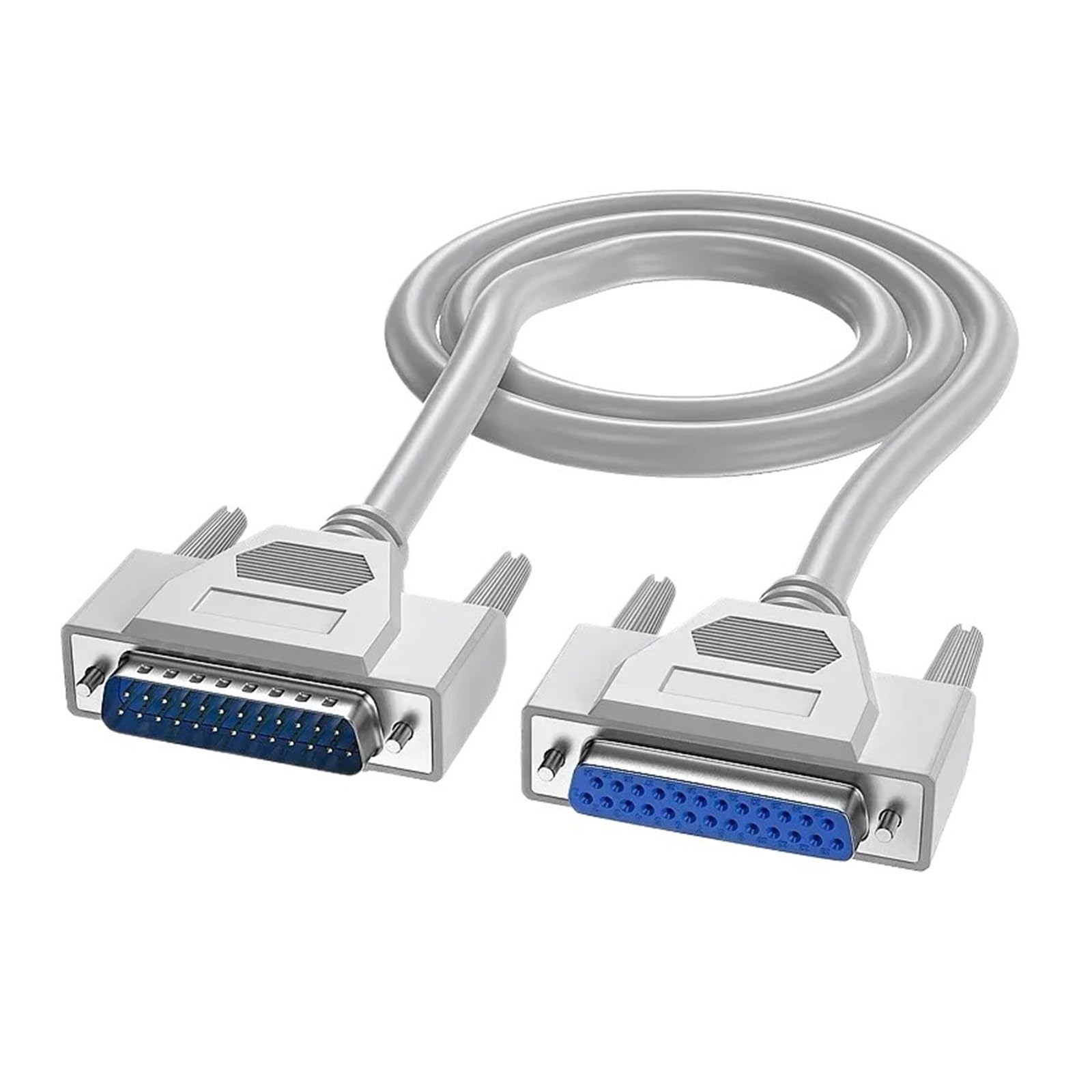 Cable de extensión de puerto paralelo DB25 macho a hembra de 25 pines, línea de transmisión de datos de 0,5 metros, conector de máquina réplica de 1,5 m y 5 m.(Mlale to Mlale,1.5 meters)