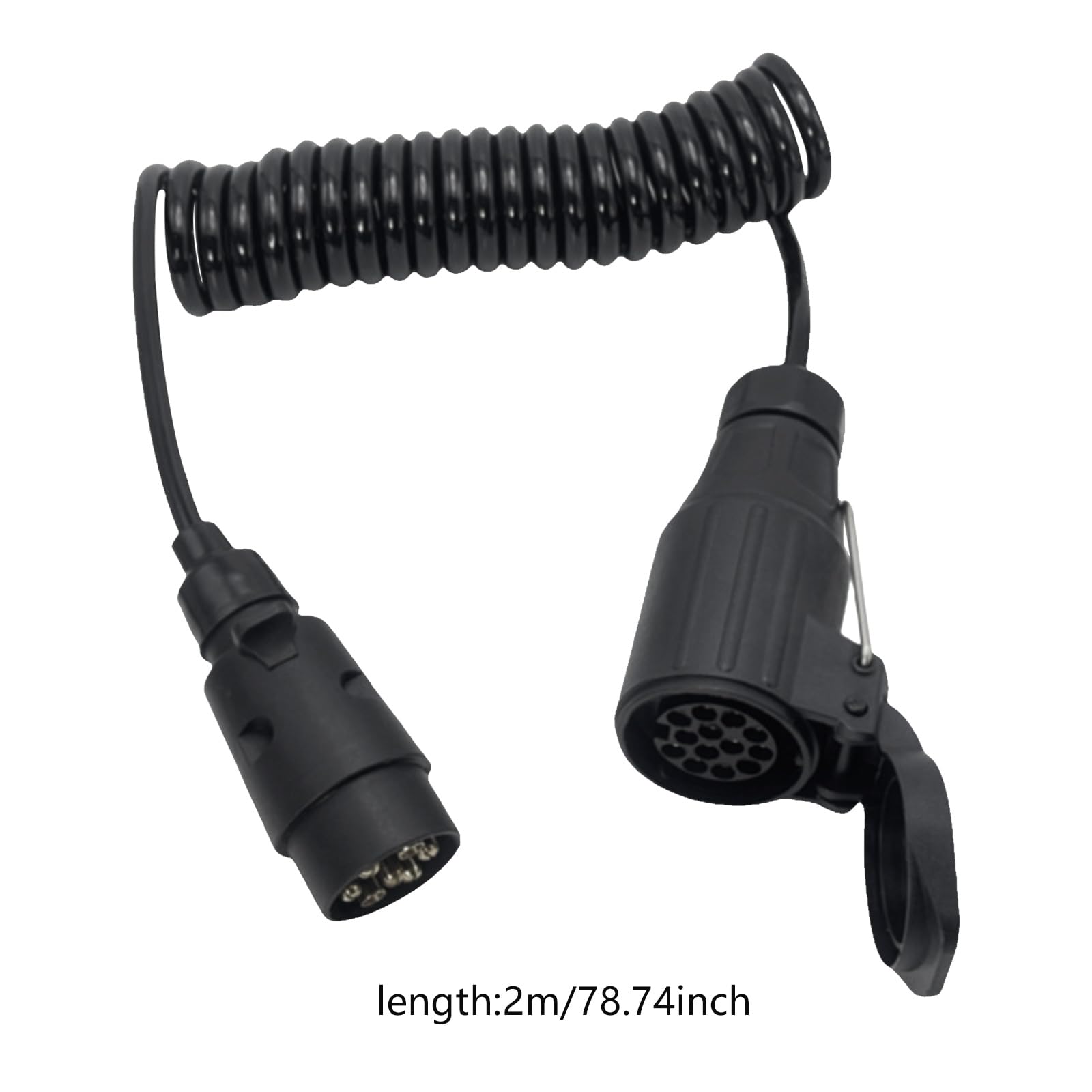 13-pinowy przedłużacz do przyczepy, kabel spiralny TPU, 1,7 m przyczepa