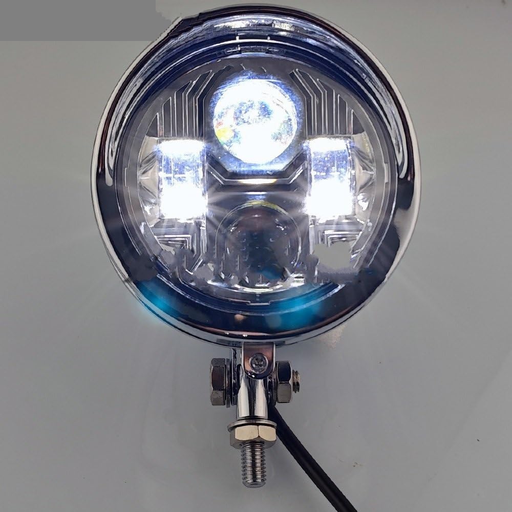 Phares de moto à LED Phare de moto Convient pour Harley Softail Chopper BobberLED moto personnalisé Vintage 4.5 "phare LED Spot lampe éclairage(6pcs black)