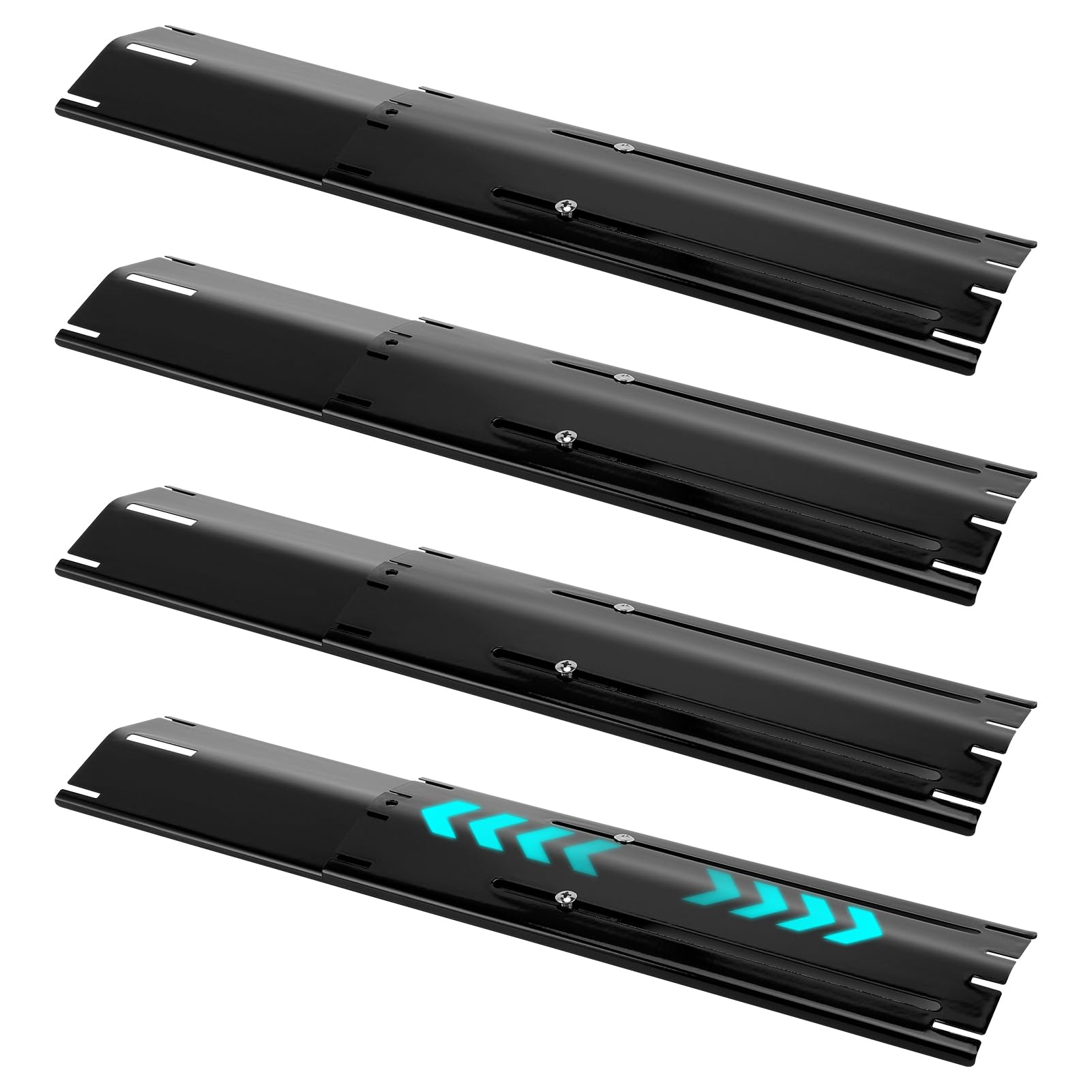 Placas de Calor Ajustables para Barbacoa de Gas,29,5-53 cm,4 Piezas | Repuesto Universal para Barbacoa de Gas, Protector de Quemador y Difusor de Calor, Acero Esmaltado Resistente al Calor
