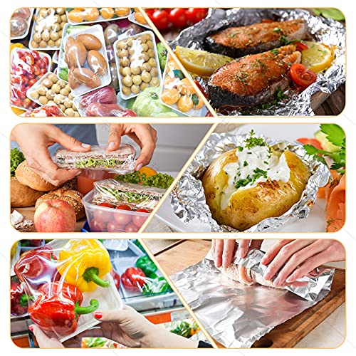 Plastic Wrap Dispenser with Cutter,Plastic Food Wrap Dispenser with Slide Cutter Refillable Cling Film Dispenser with 250' of Professional BPA Free Cling Film.