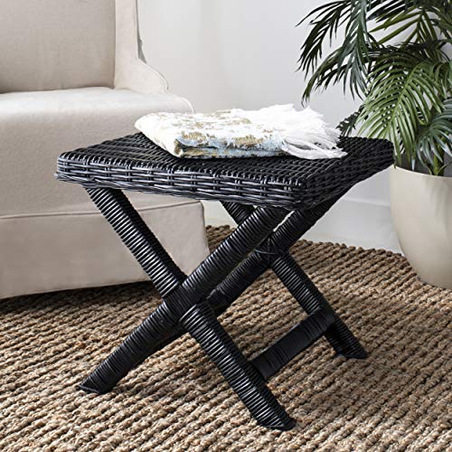 Safavieh Home Collection Manor Wicker Bench, Black #TOP2