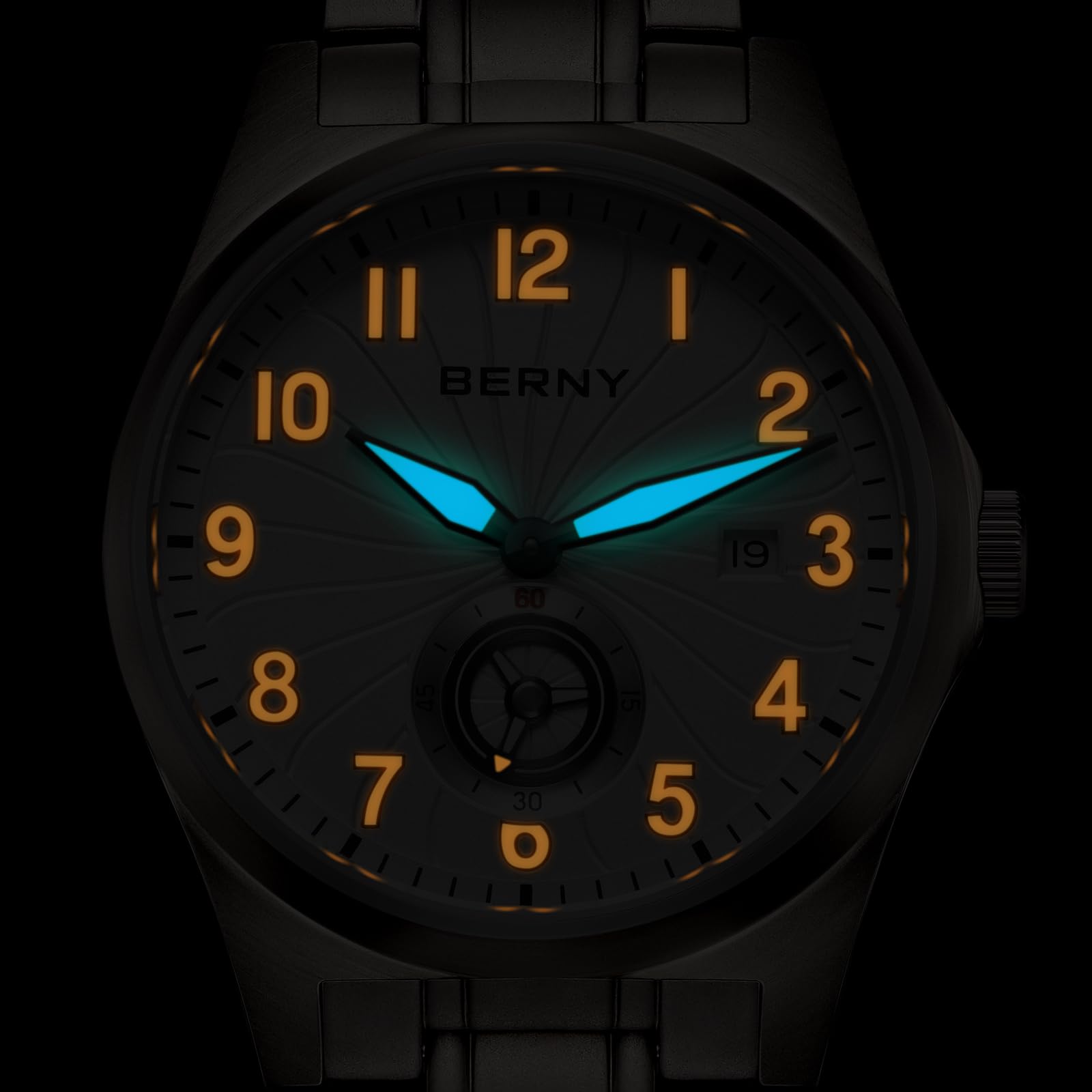 BERNY Titanium Herrenuhr Automatikwerk Klassische Herrenarmbanduhren 10ATM Wasserdicht