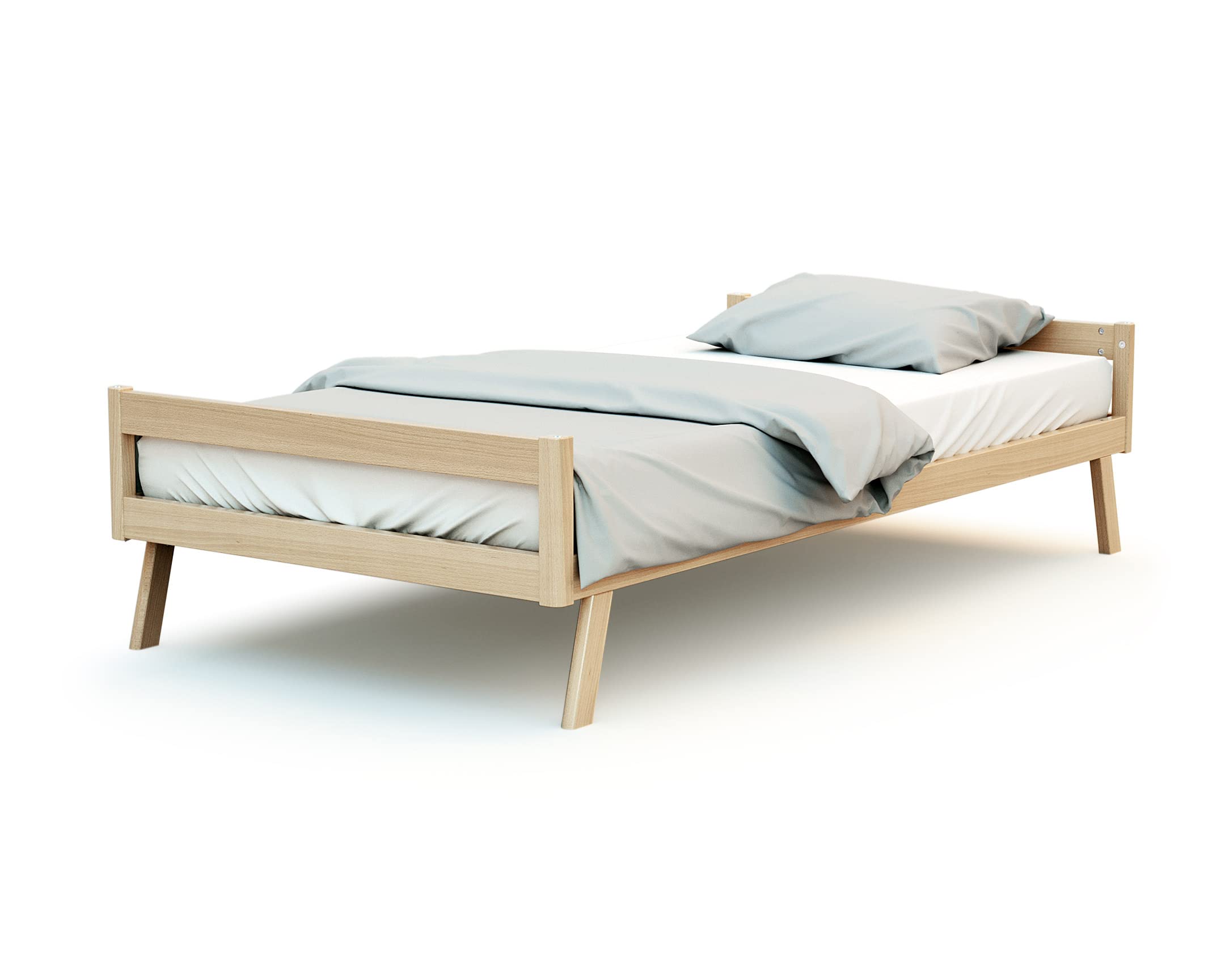 AT4 - Lit cabane bébé évolutif en bois CONFORT Hêtre Verni 70 x 140 cm|146 x 74,5 x 162,5 cm | Lit transformable junior | Sommier réglable 3 hauteurs | 100% hêtre massif