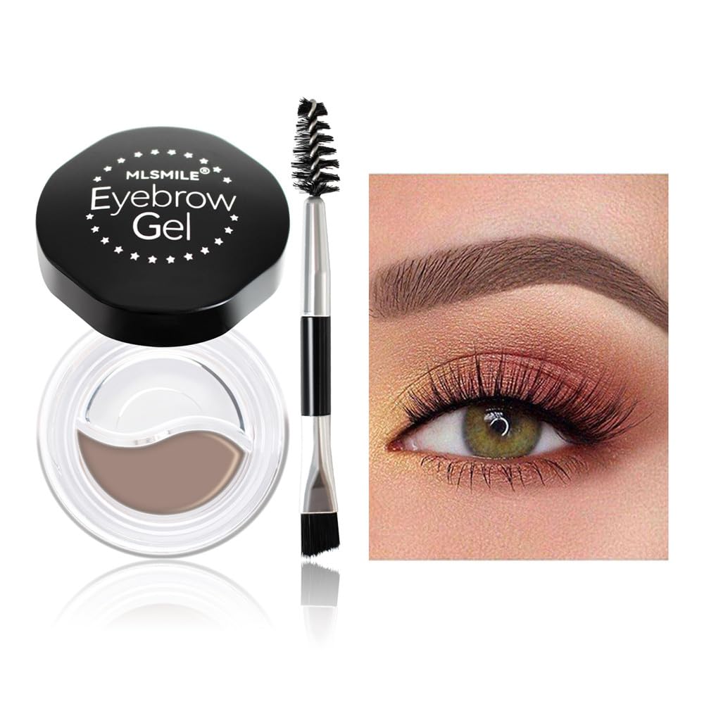 Crema para cejas + gel para cejas con estilo claro, conjunto de gel para cejas impermeable de alto pigmento (01#)