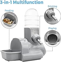 Vista 5 de VANNON Botella de agua para hámster 3 en 1 sin goteo, botella de agua para animales pequeños, dispensador automático de botellas con base