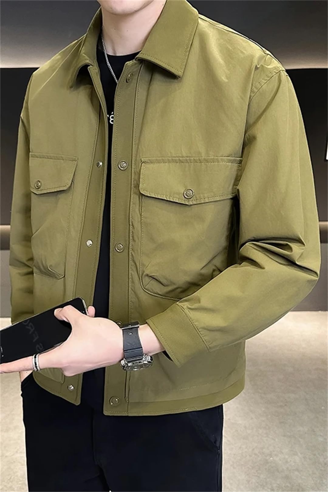 Męskie kurtki cargo z długim rękawem odzież wierzchnia biznesowa wiatrówka płaszcze Streetwear Spliced Jacket