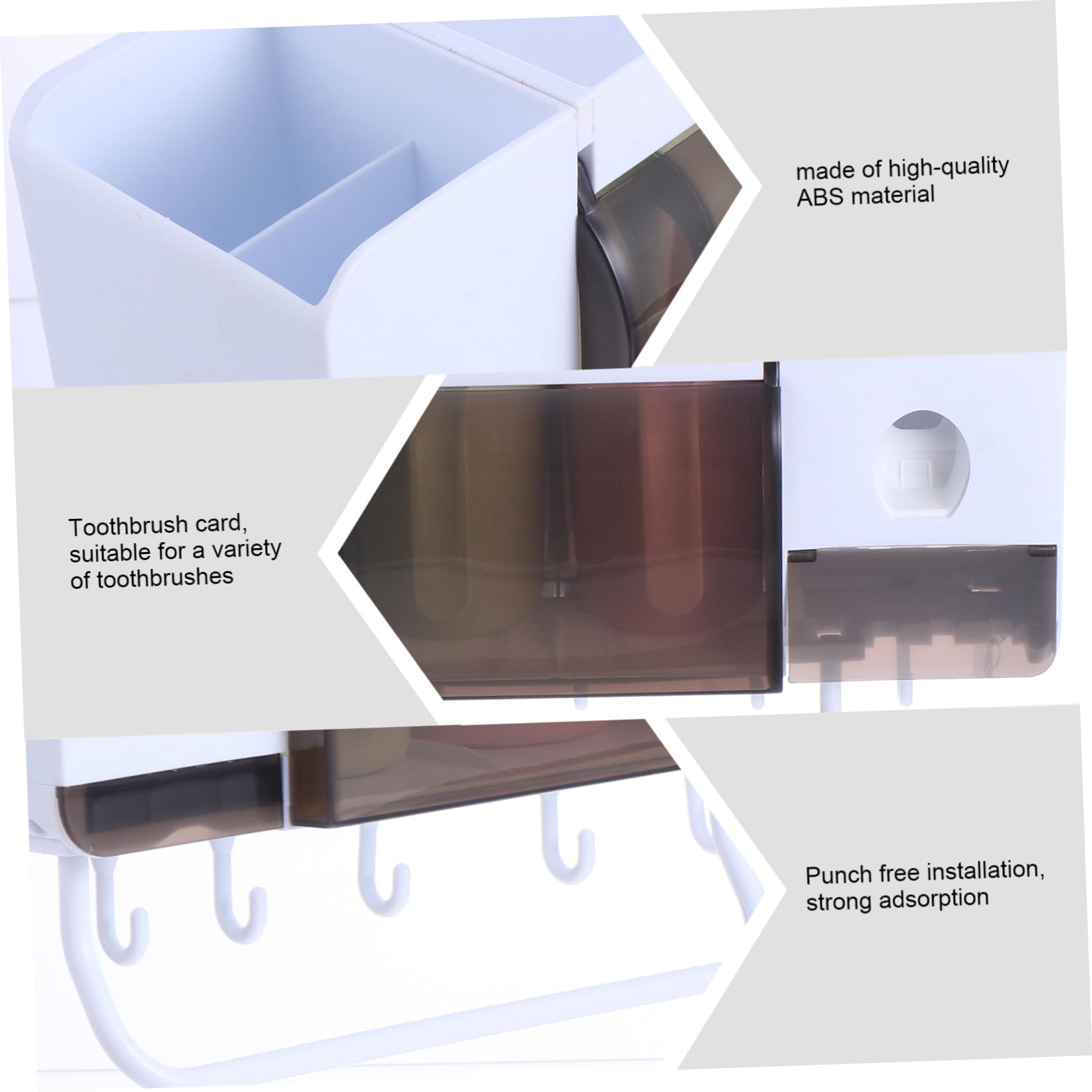 BESTYASH Soporte De Almacenamiento para Cepillos y Pasta De Dientes Diseño La Pared Sin Perforaciones y De para Baños