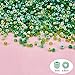 PH PandaHall 4200pcs Glass Seed Beads 3mm Transparent Pony Bead Green Small Beads Kit Transparent Mini Spacer Czech Beads for Earring Bracelet Necklace Waist Chain Jewelry Making, 0.8mm Hole