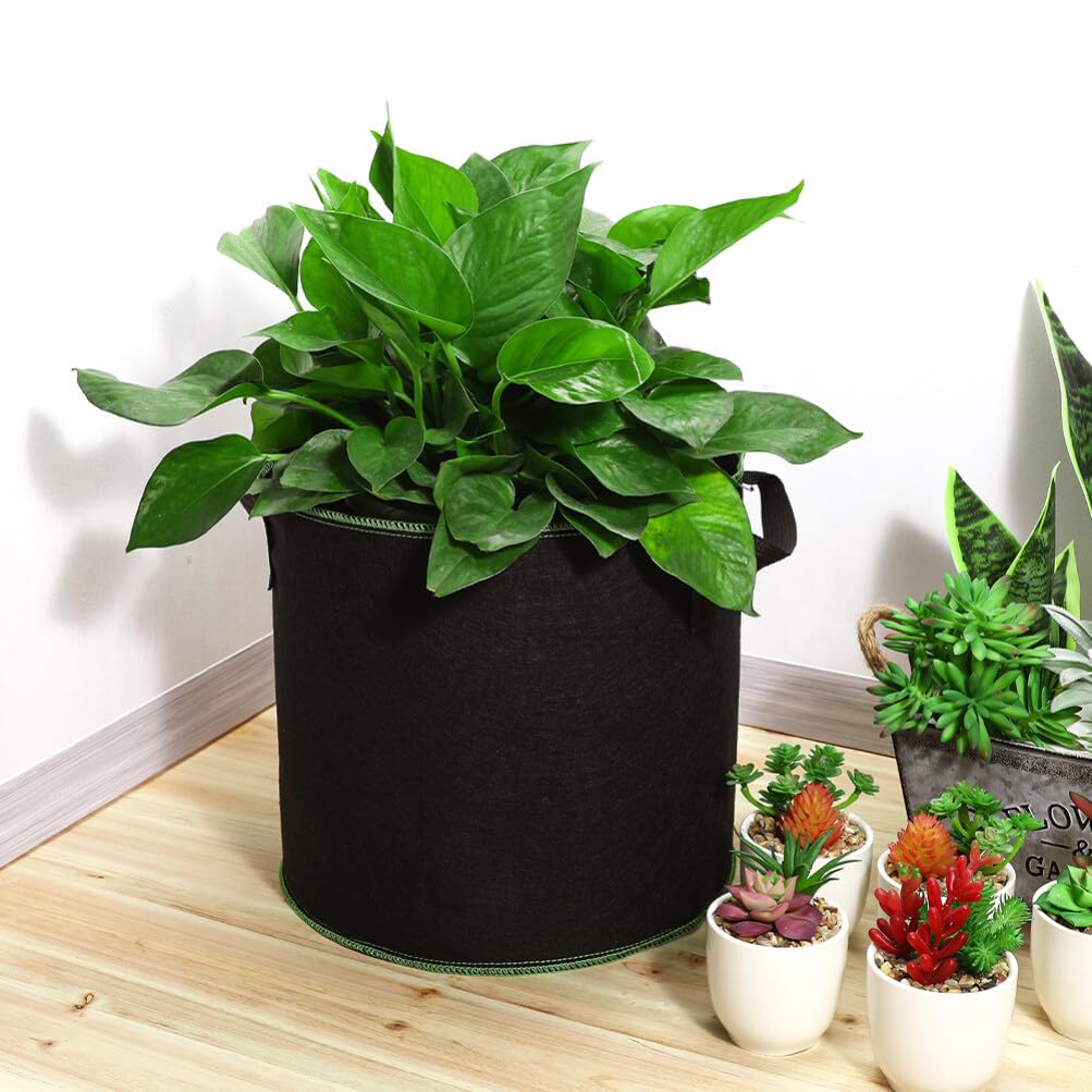GANAZONO Lot de 6 sacs de culture en feutre respirant non tissé pour pépinière, légumes, fleurs avec poignées - 12 l
