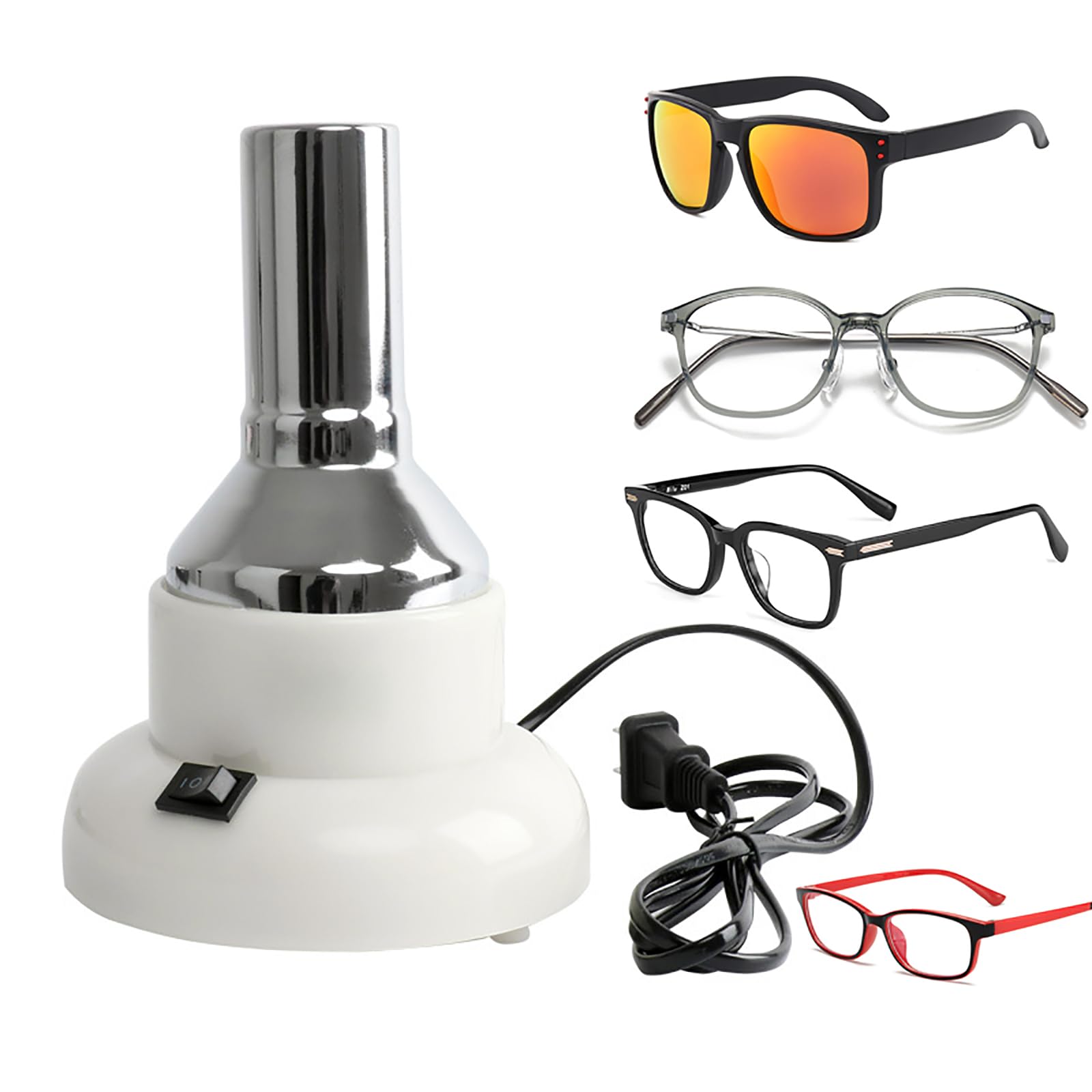 Kumiao Spectacles Frame Heat Adjuster - 2 Gear Temperature Optical Frame Heater For Non-Metal Spectacle Frames/Resin - Perfect Glasses Equipment Instrument For Optical Shops - Mirror Frame Baking Lamp