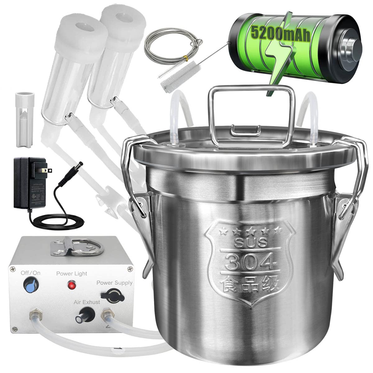 Hantop 6L Goat Milking Machine, Rechargeable Battery Powered Speed