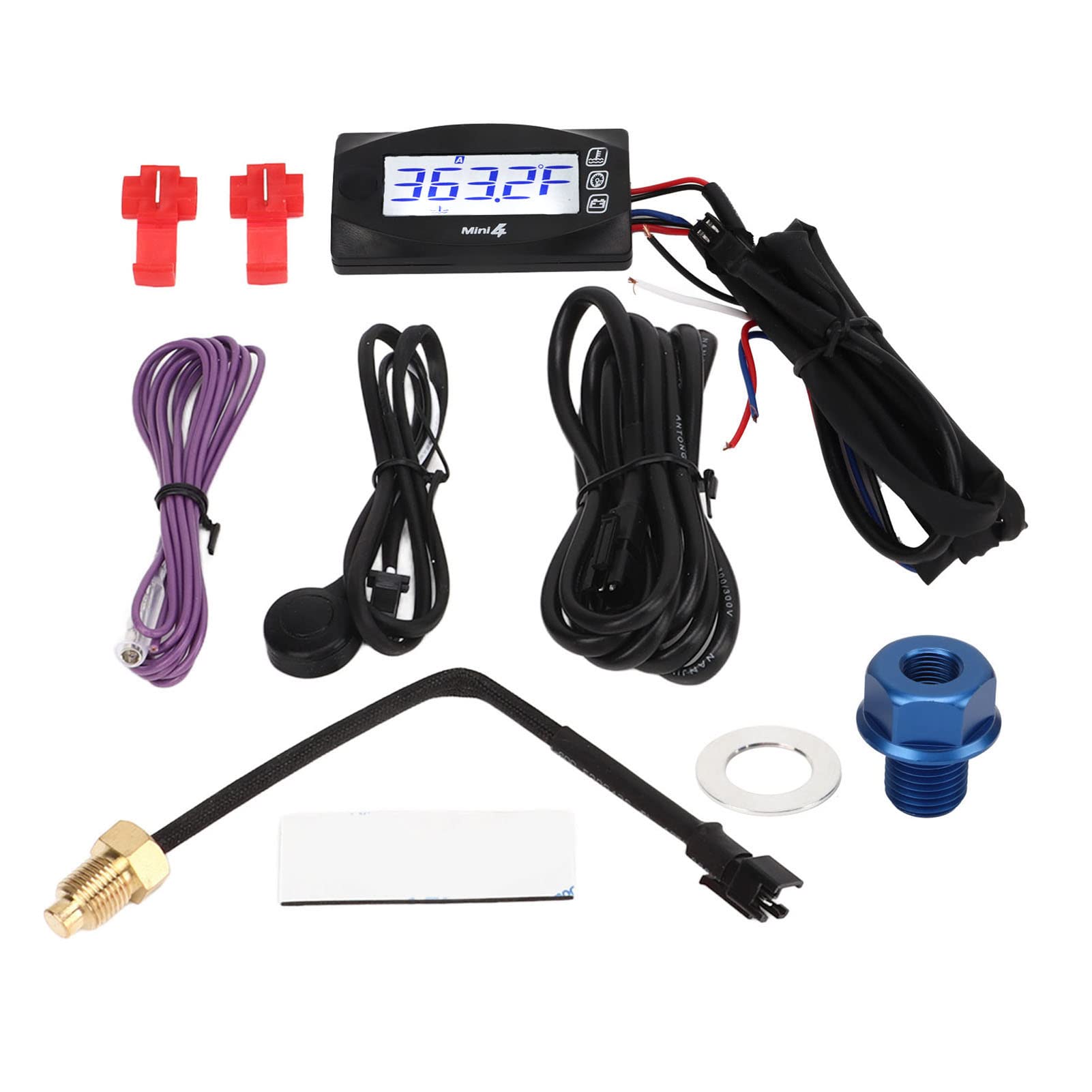 Jauge De Température Huile/eau Universelle Pour Moto - Écran LCD 12V, Plage 0-120°C, étanche - Avec Avertissement