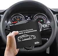 Vista 4 de Blilo Soporte para tarjeta de seguro de registro de automóvil, guantera de vehículo, organizador de tarjetas, tarjeta, licencia de conducir